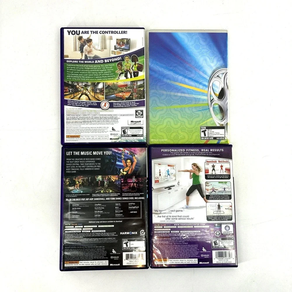 XBOX 360 Kinect Game LOT + Scene It Dance‎ Central, Adventures, Your Shape